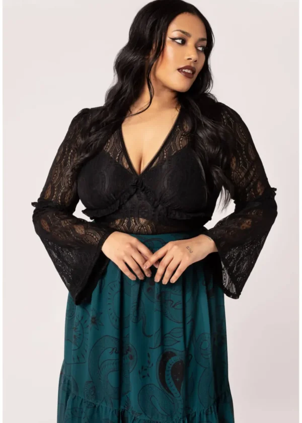 Hell Bunny Rhea Lace Top Black