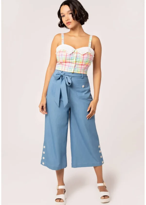 Hell Bunny Rylee Culottes Blue