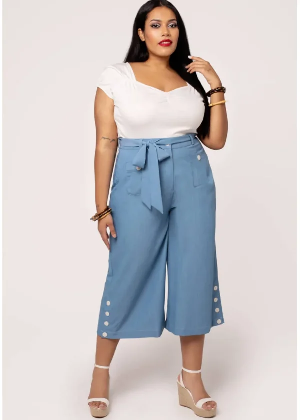 Hell Bunny Rylee Culottes Blue