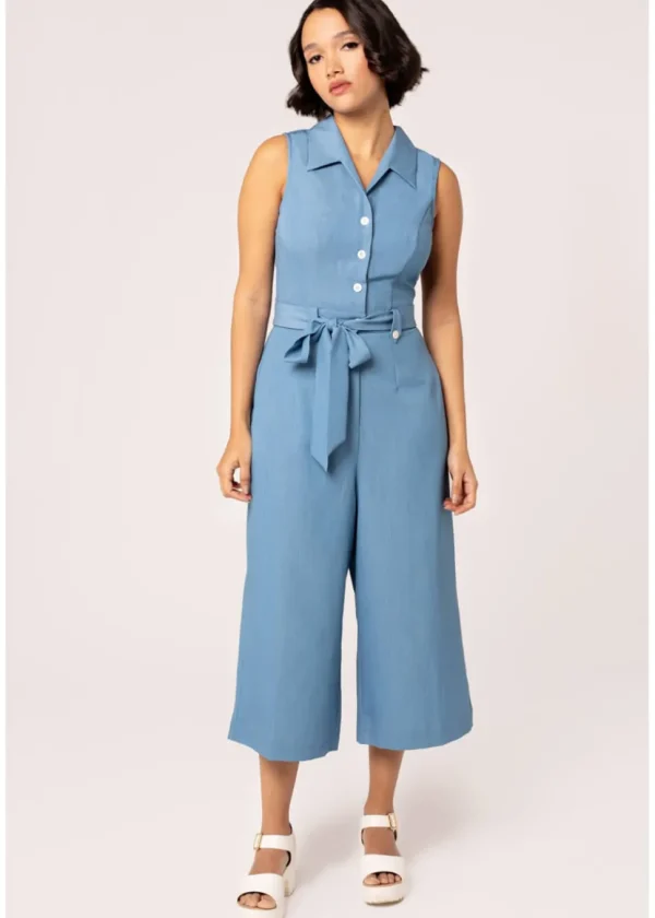 Hell Bunny Rylee Jumpsuit Blue