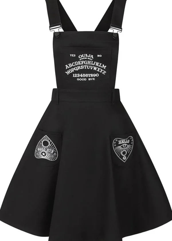 Hell Bunny Samara Ouija 60's Pinafore Dress Black