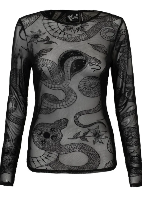 Hell Bunny Snake Charmer Top Black