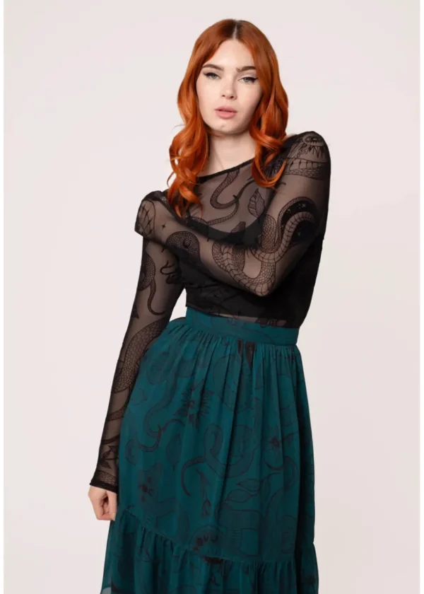 Hell Bunny Snake Charmer Top Black