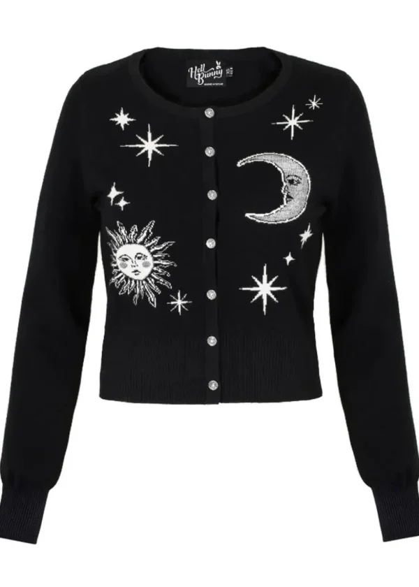 Hell Bunny Solaris Moon 40's Cardigan Black