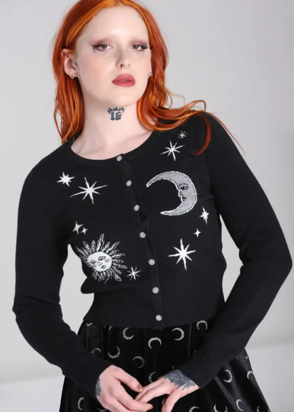 Hell Bunny Solaris Moon 40's Cardigan Black