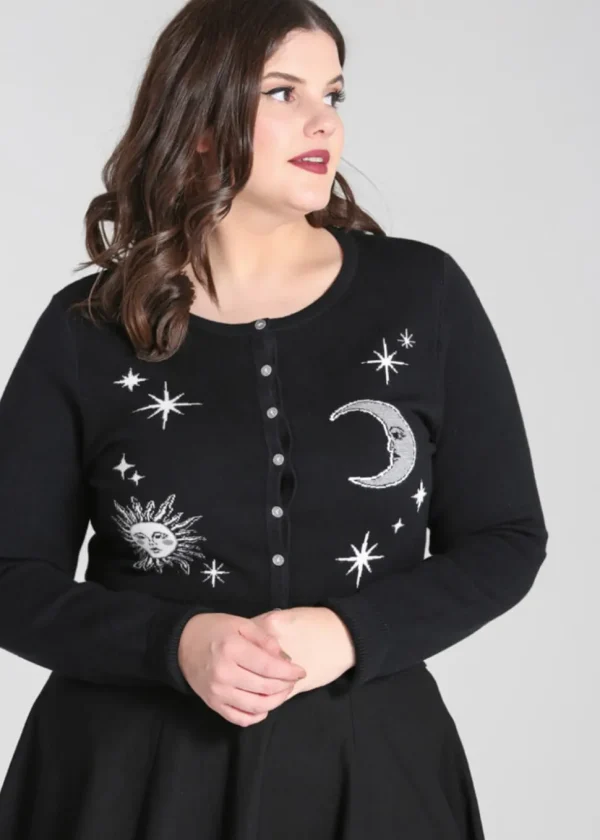 Hell Bunny Solaris Moon 40's Cardigan Black