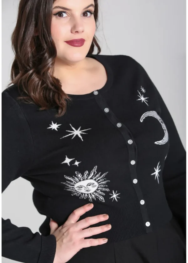 Hell Bunny Solaris Moon 40's Cardigan Black