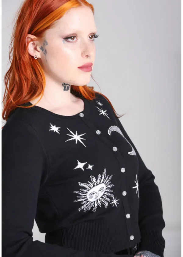 Hell Bunny Solaris Moon 40's Cardigan Black