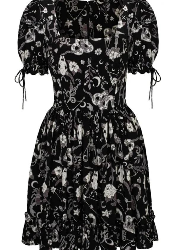 Hell Bunny Star Sign 60's Mini Dress Black