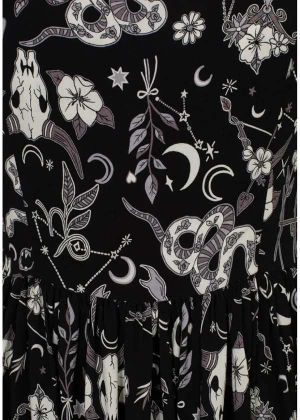 Hell Bunny Star Sign 60's Mini Dress Black
