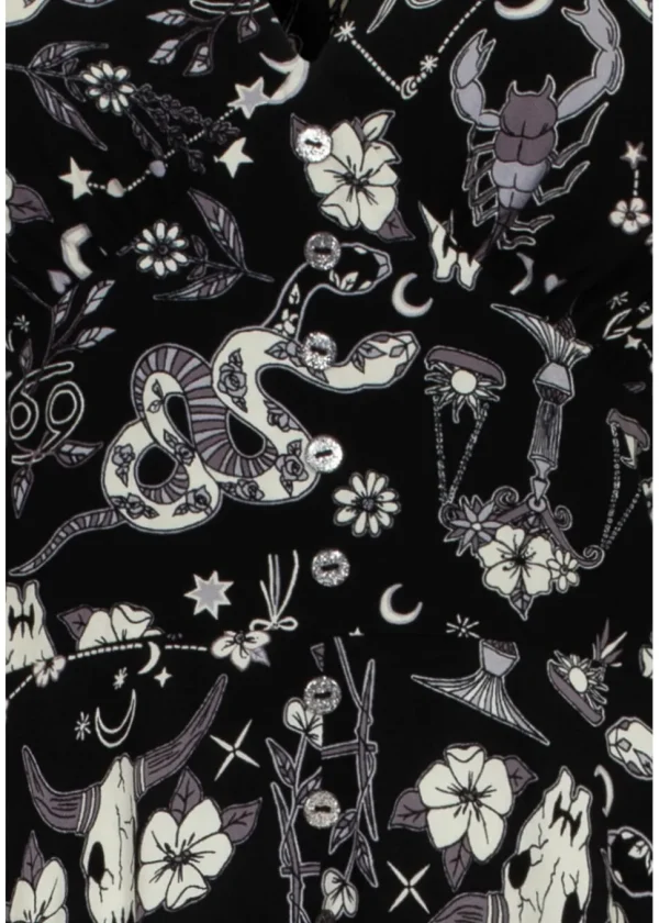 Hell Bunny Star Sign 70's Midi Dress Black