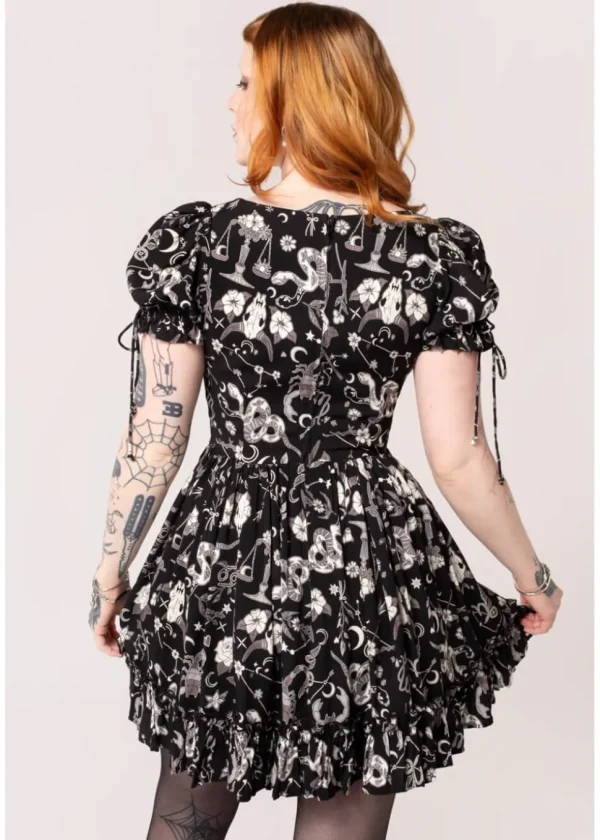 Hell Bunny Star Sign 60's Mini Dress Black