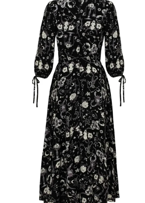Hell Bunny Star Sign 70's Midi Dress Black
