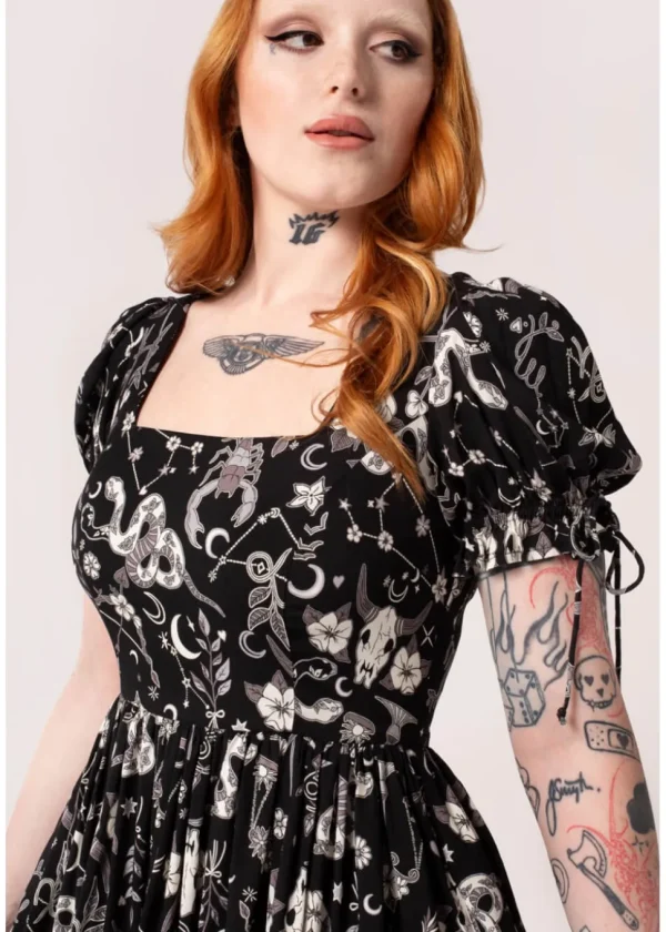 Hell Bunny Star Sign 60's Mini Dress Black