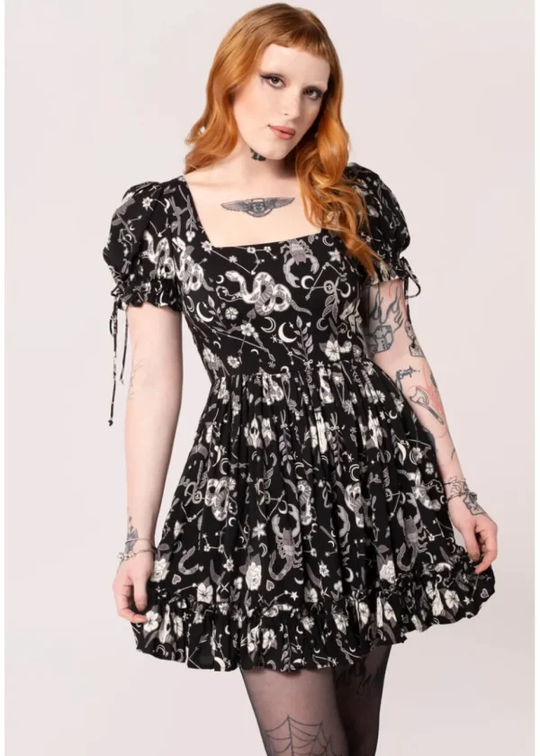 Hell Bunny Star Sign 60's Mini Dress Black