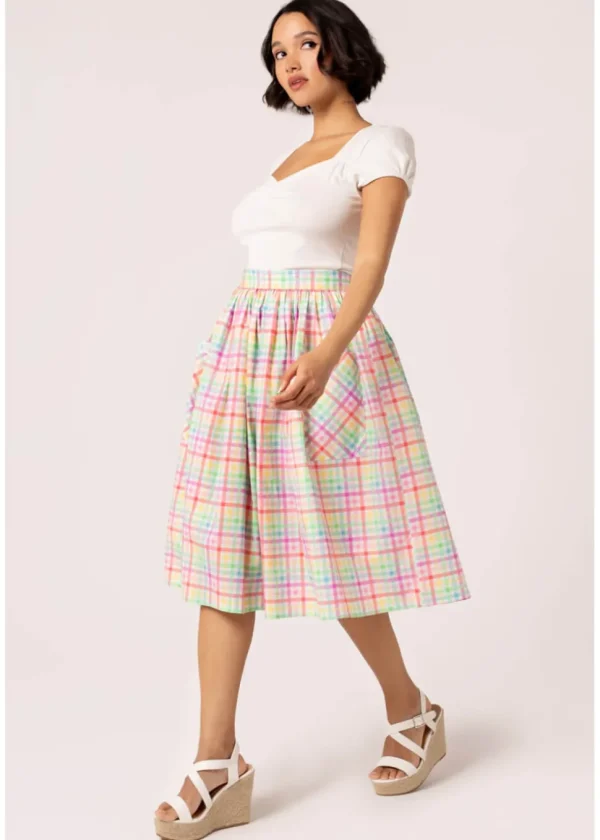 Hell Bunny Suzon Stripe 50's Swing Skirt Multi