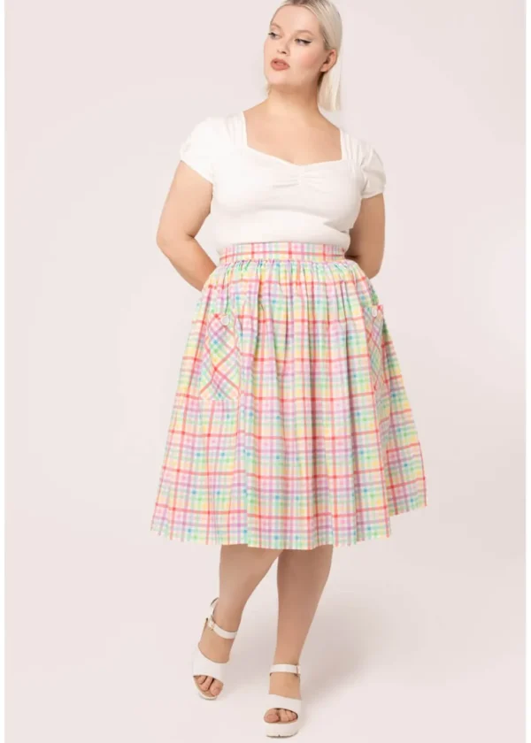 Hell Bunny Suzon Stripe 50's Swing Skirt Multi