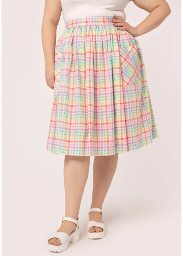 Hell Bunny Suzon Stripe 50's Swing Skirt Multi