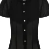 Hell Bunny Taffy 40's Blouse Black
