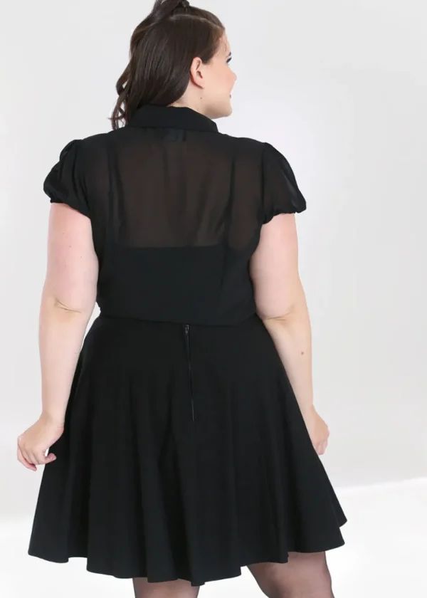 Hell Bunny Taffy 40's Blouse Black