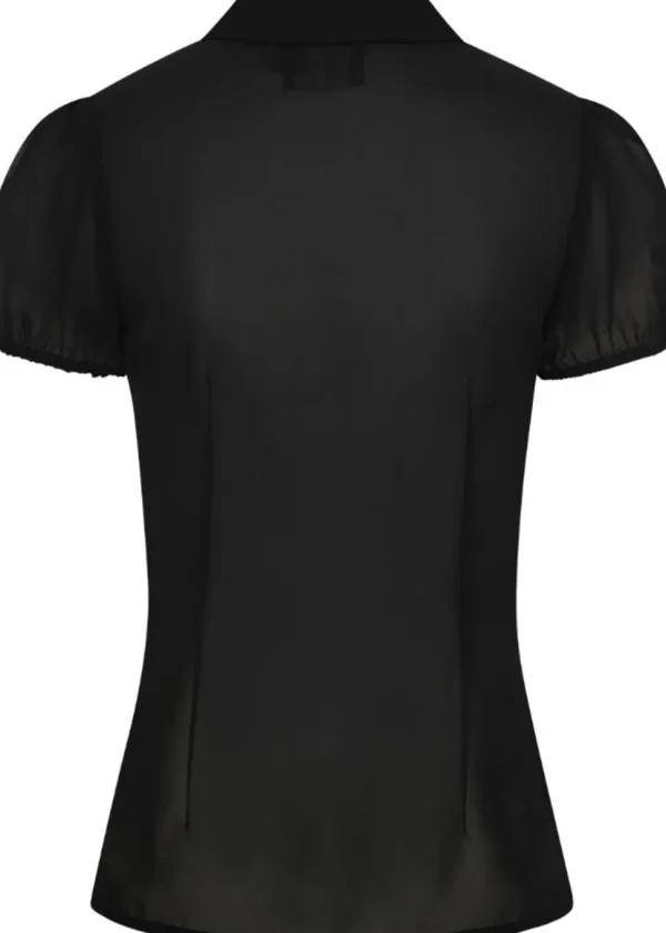 Hell Bunny Taffy 40's Blouse Black