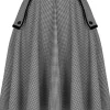 Hell Bunny Teddy Houndstooth 40's Swing Skirt Gray