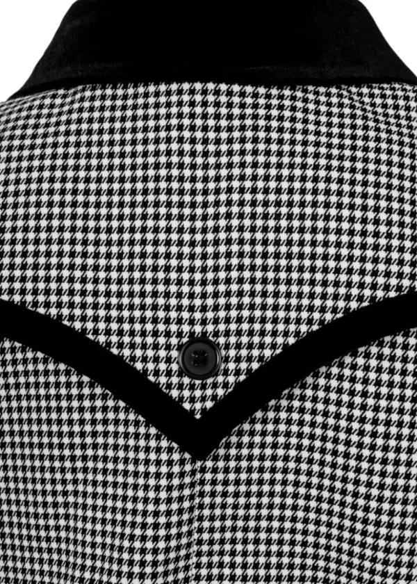 Hell Bunny Teddy Houndstooth 40's Jacket Grey