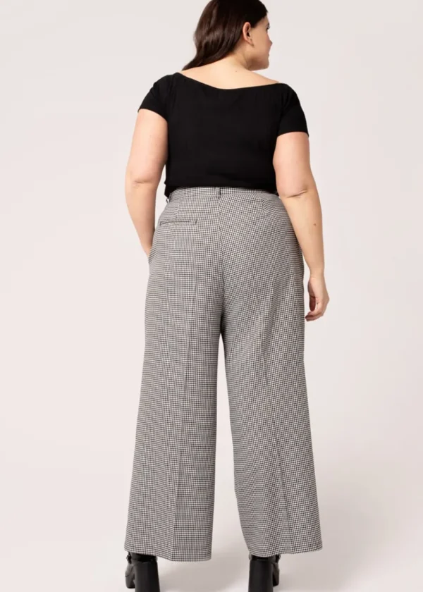 Hell Bunny Teddy Houndstooth 40's Trousers Grey