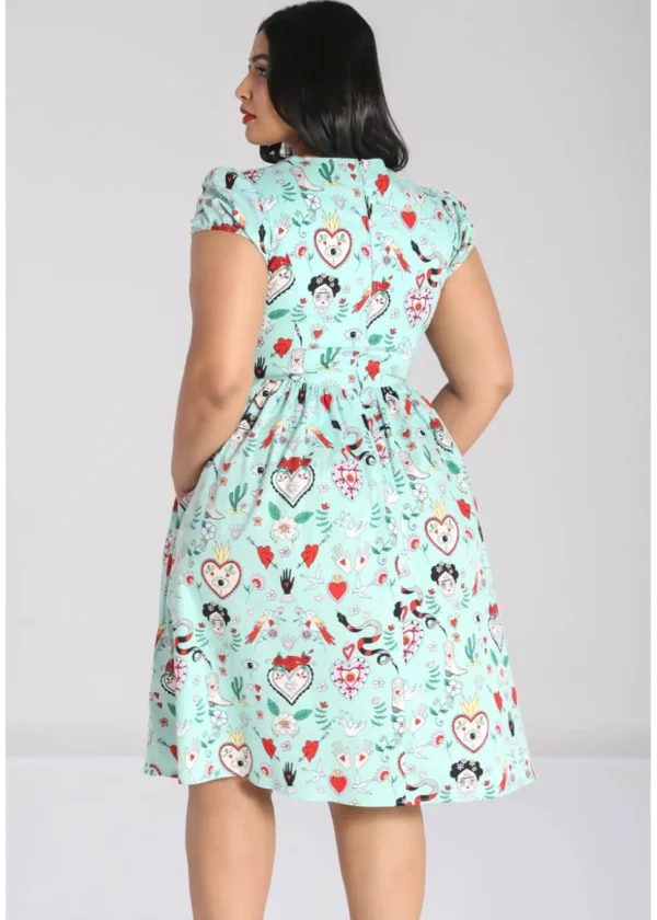 Hell Bunny Tijuana 50's Swing Dress Green