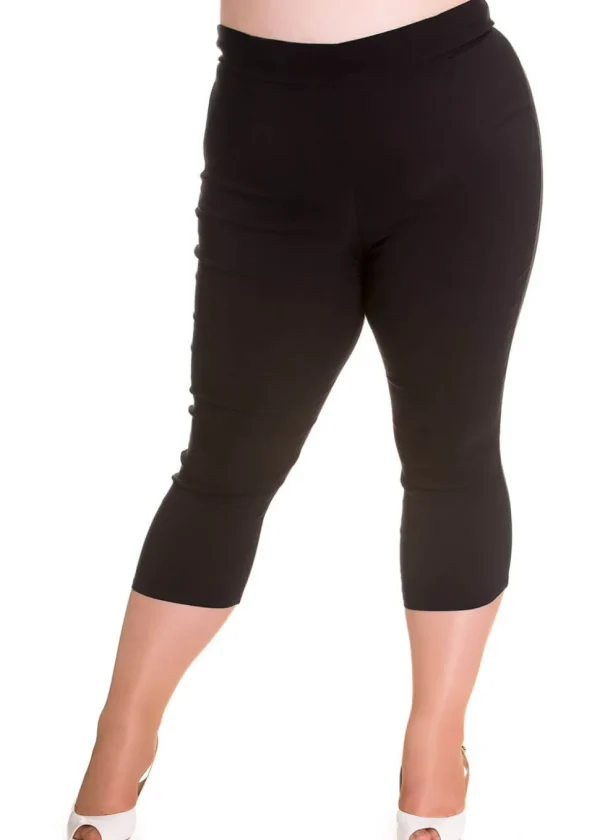 Hell Bunny Tina 50's Capri Trousers Black