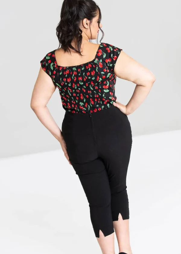 Hell Bunny Tina 50's Capri Trousers Black