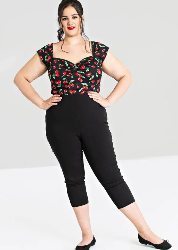 Hell Bunny Tina 50's Capri Trousers Black