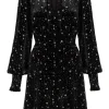 Hell Bunny Vela Stars Velvet 60's A-Line Dress Black