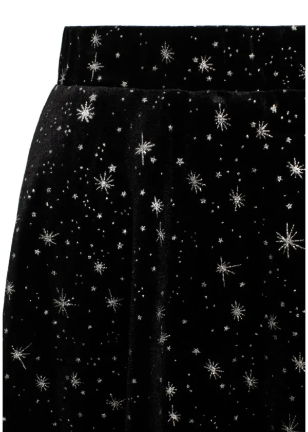 Hell Bunny Vela Stars Velvet Skirt Black
