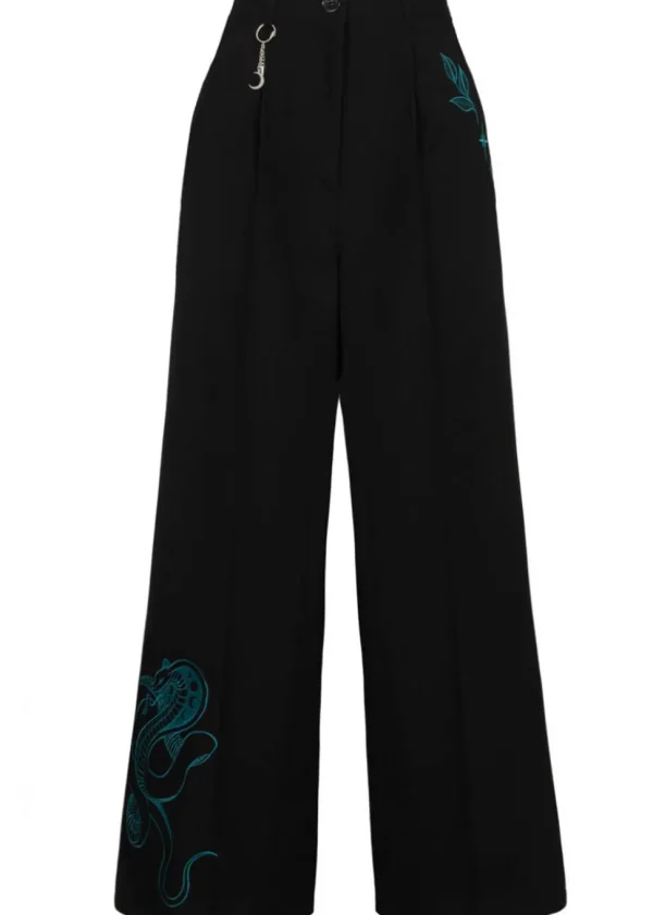 Hell Bunny Venom Snake 80's Trousers Green