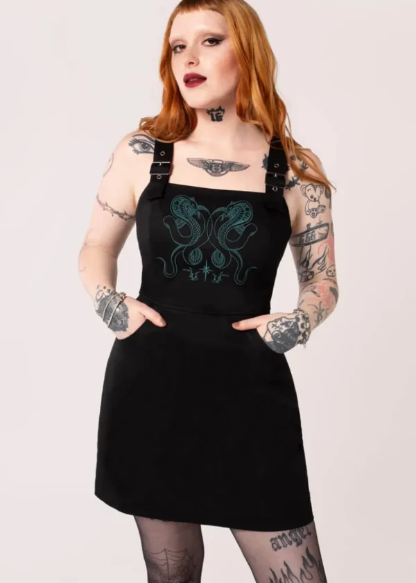 Hell Bunny Venom Snake 80's Mini Dress Green