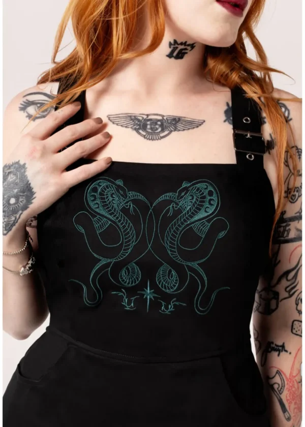 Hell Bunny Venom Snake 80's Mini Dress Green