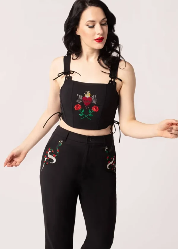 Hell Bunny Viva Maria Trousers Black