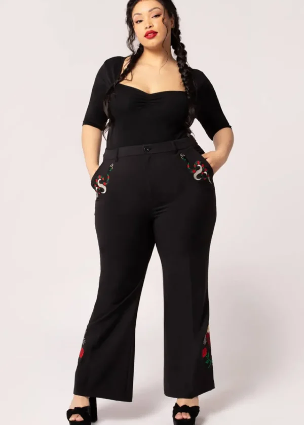 Hell Bunny Viva Maria Trousers Black
