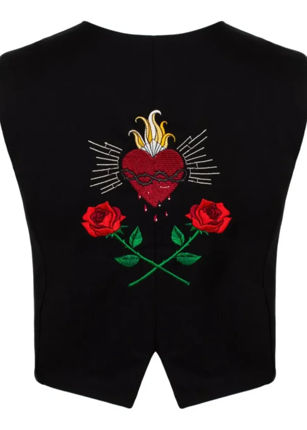 Hell Bunny Viva Maria Waistcoat Black