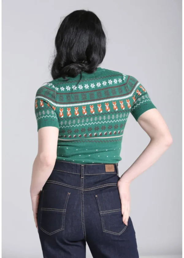 Hell Bunny Vixey 40's Jumper Green