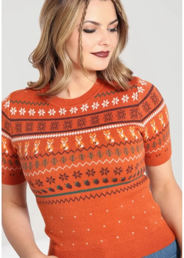 Hell Bunny Vixey 60's Jumper Brown