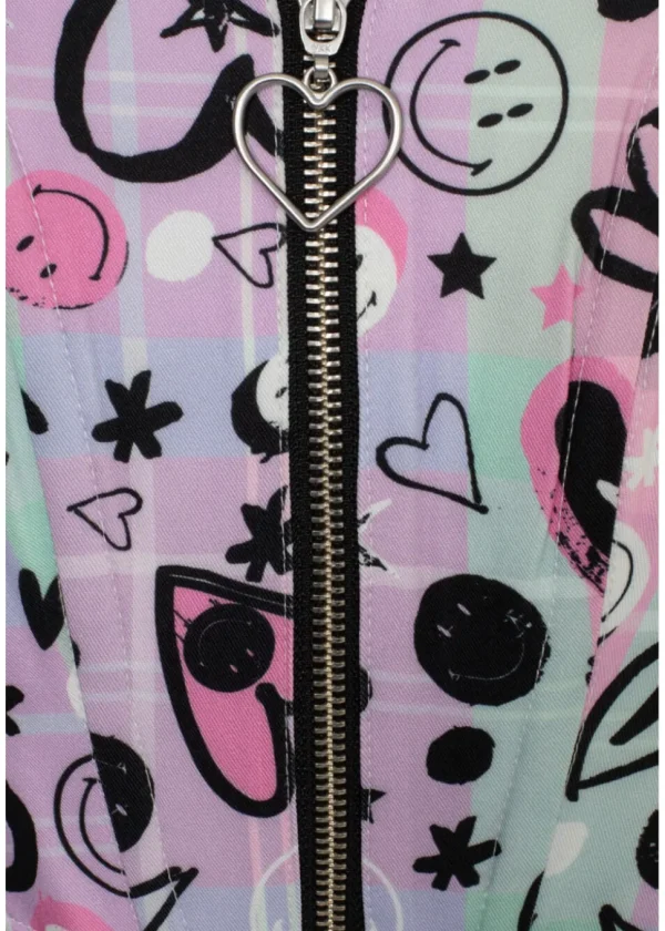 Hell Bunny x Smiley Robbie Corset Top Multicolour