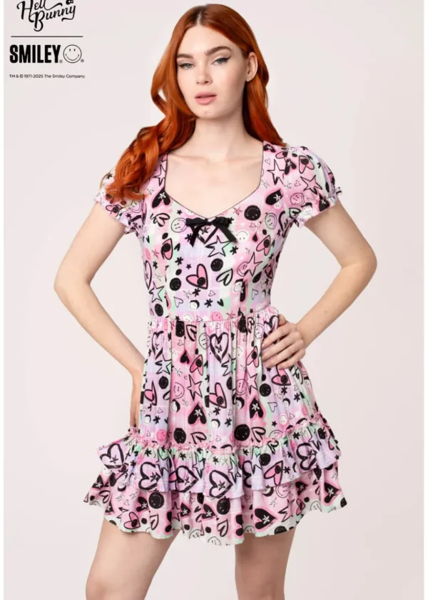 Hell Bunny x Smiley Robbie Dress Multi