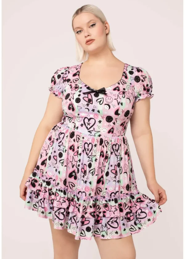 Hell Bunny x Smiley Robbie Dress Multi