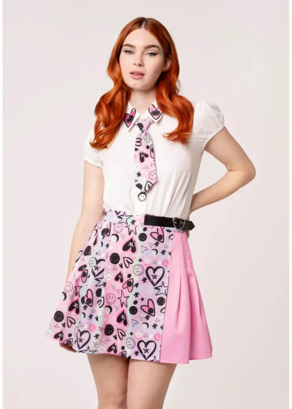 Hell Bunny x Smiley Robbie Skirt Multi