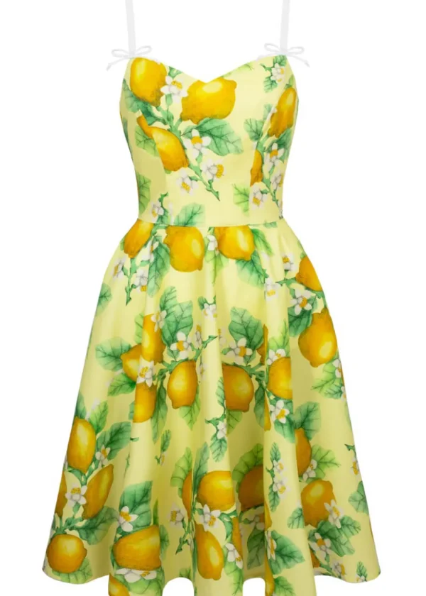 Hell Bunny Zesty Lemon 50's Swing Dress Yellow