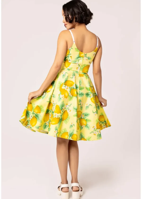 Hell Bunny Zesty Lemon 50's Swing Dress Yellow
