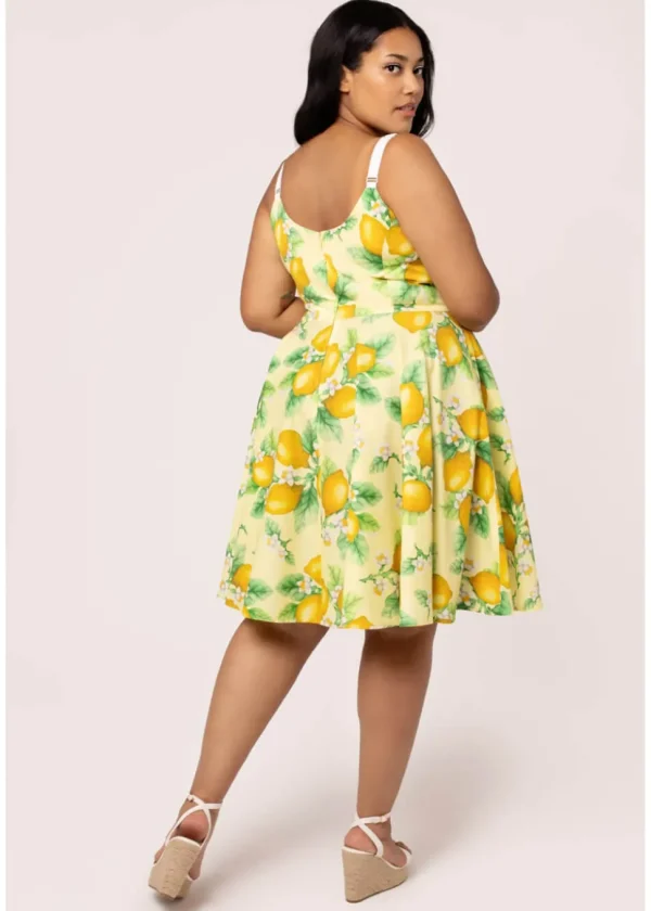 Hell Bunny Zesty Lemon 50's Swing Dress Yellow