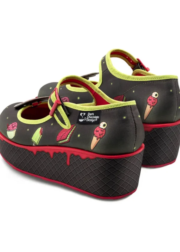Hot Chocolate Design Brain Freeze Platform Shoes Black